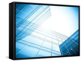 Glass Building Perspective View-Vladitto-Framed Stretched Canvas