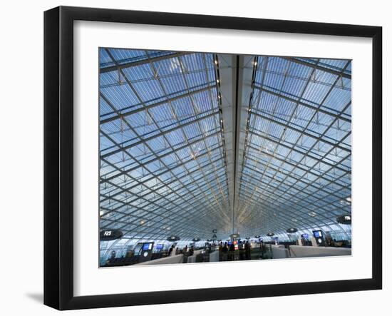 Glass Ceiling Interior of Charles de Gaulle International Airport, Paris, France-Jim Zuckerman-Framed Photographic Print
