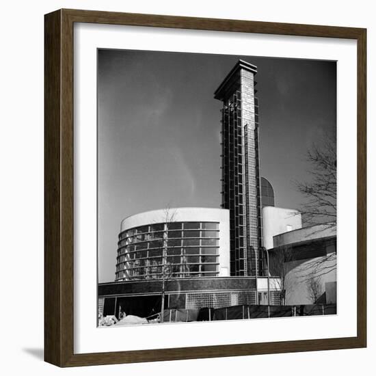 Glass Center Building under Construction on the Grounds of the 1939 New York World's Fair-Alfred Eisenstaedt-Framed Photographic Print