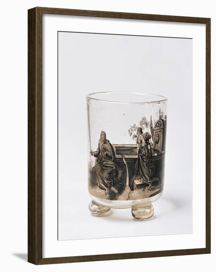 Glass Goblet Decorated with Gospel Scene from Samaritan, Nuremberg-null-Framed Giclee Print