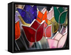 Glass Made Tulip Decoration in Keukenhof Gardens, Amsterdam, Netherlands-Keren Su-Framed Stretched Canvas