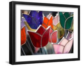 Glass Made Tulip Decoration in Keukenhof Gardens, Amsterdam, Netherlands-Keren Su-Framed Photographic Print