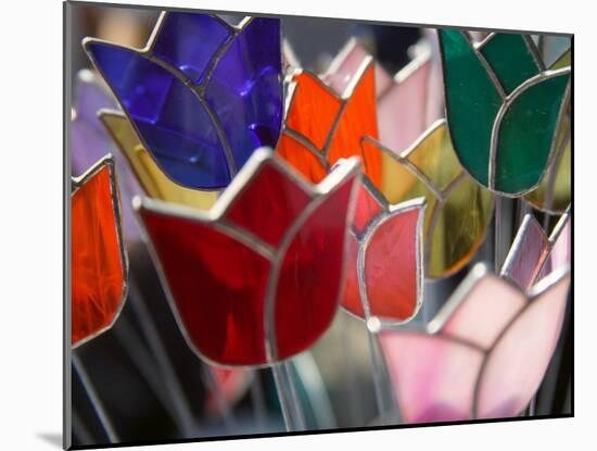 Glass Made Tulip Decoration in Keukenhof Gardens, Amsterdam, Netherlands-Keren Su-Mounted Photographic Print