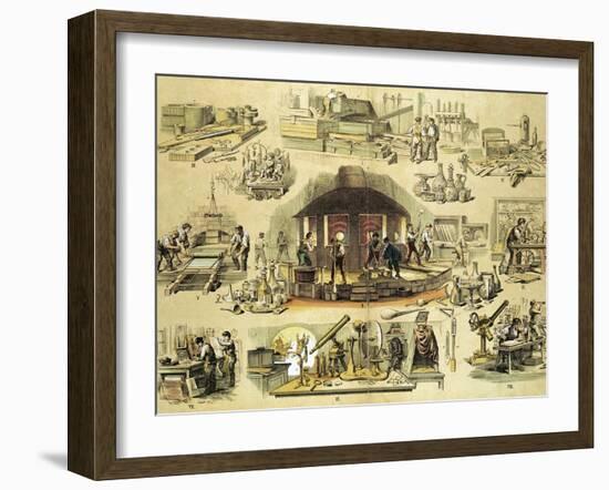 Glass Manufacturing, C1870-null-Framed Giclee Print