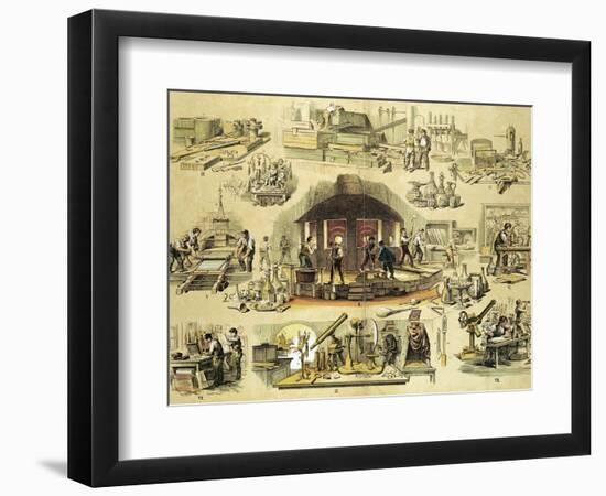 Glass Manufacturing, C1870-null-Framed Giclee Print