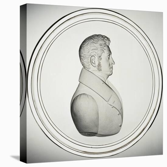 Glass Medallion with Portrait-Donat Nonotte-Stretched Canvas