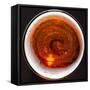 Glass of Fresh Lager Beer on Black Table-Sergey Peterman-Framed Stretched Canvas