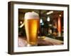 Glass of Light Beer on a Dark Pub.-Volff-Framed Photographic Print