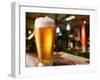 Glass of Light Beer on a Dark Pub.-Volff-Framed Photographic Print