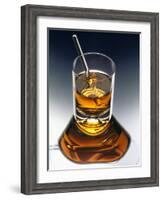 Glass of Liquor with Glass Stick-ATU Studios-Framed Photographic Print