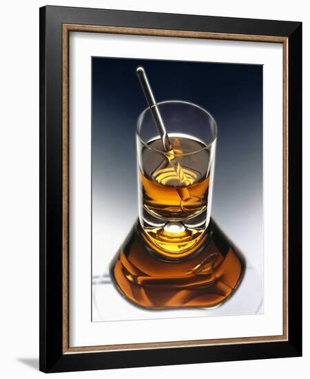 Glass of Liquor with Glass Stick-ATU Studios-Framed Photographic Print