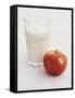 Glass of Milk and Red Apple-Roger Stowell-Framed Stretched Canvas
