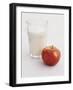 Glass of Milk and Red Apple-Roger Stowell-Framed Photographic Print