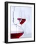 Glass of Red Wine, Carafe and Empty Wine Glasses-null-Framed Photographic Print