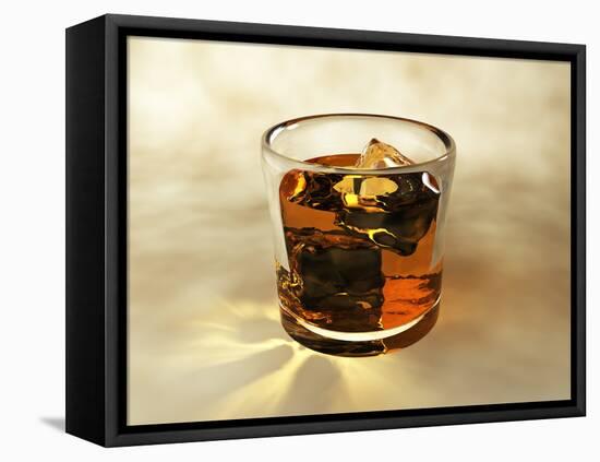 Glass of Whiskey, Computer Artwork-Christian Darkin-Framed Stretched Canvas