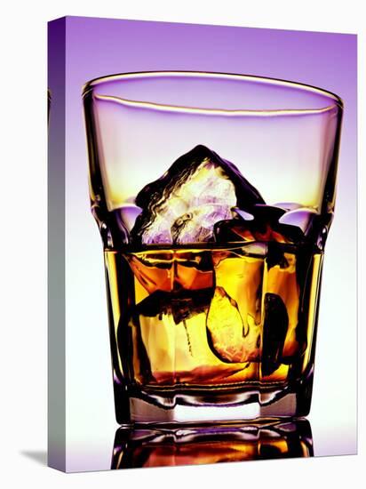 Glass of Whiskey with Ice Cubes-Peter Howard Smith-Stretched Canvas