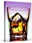 Glass of Whiskey with Ice Cubes-Peter Howard Smith-Stretched Canvas