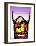 Glass of Whiskey with Ice Cubes-Peter Howard Smith-Framed Photographic Print