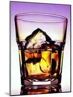 Glass of Whiskey with Ice Cubes-Peter Howard Smith-Mounted Photographic Print