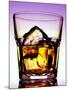 Glass of Whiskey with Ice Cubes-Peter Howard Smith-Mounted Photographic Print