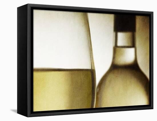 Glass of White Wine and Bottle-Steve Lupton-Framed Stretched Canvas