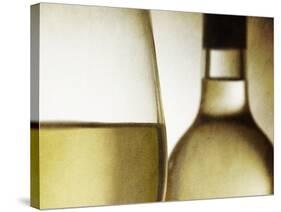 Glass of White Wine and Bottle-Steve Lupton-Stretched Canvas
