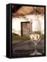 Glass of White Wine (Riesling) at Wine Cellar, Village of Vlkos, Brnensko, Czech Republic, Europe-Richard Nebesky-Framed Stretched Canvas