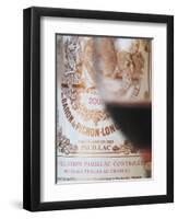 Glass of Wine, Chateau Baron Pichon Longueville, Pauillac, Medoc, Bordeaux, France-Per Karlsson-Framed Premium Photographic Print