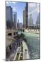 Glass Towers Along the Chicago River, Chicago, Illinois, United States of America, North America-Amanda Hall-Mounted Photographic Print