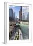 Glass Towers Along the Chicago River, Chicago, Illinois, United States of America, North America-Amanda Hall-Framed Photographic Print