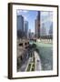 Glass Towers Along the Chicago River, Chicago, Illinois, United States of America, North America-Amanda Hall-Framed Photographic Print