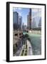 Glass Towers Along the Chicago River, Chicago, Illinois, United States of America, North America-Amanda Hall-Framed Photographic Print