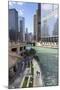 Glass Towers Along the Chicago River, Chicago, Illinois, United States of America, North America-Amanda Hall-Mounted Photographic Print