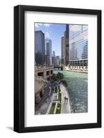 Glass Towers Along the Chicago River, Chicago, Illinois, United States of America, North America-Amanda Hall-Framed Photographic Print