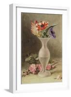 Glass Vase and Flowers (W/C)-William Henry Hunt-Framed Giclee Print