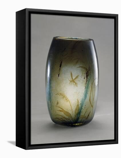Glass Vase Decorated with Bees and Grasses, 1900-Amadeo Preziosi-Framed Stretched Canvas