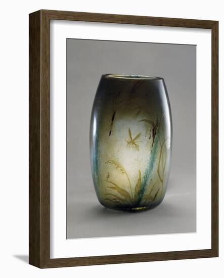 Glass Vase Decorated with Bees and Grasses, 1900-Amadeo Preziosi-Framed Giclee Print