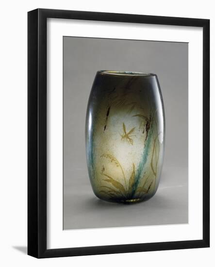 Glass Vase Decorated with Bees and Grasses, 1900-Amadeo Preziosi-Framed Giclee Print