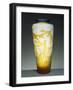 Glass Vase with Blue Mouth Decorated with Orange Dragonflies and Aquatic Plants-Emile Galle-Framed Giclee Print