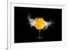 Glass with Orange Juice Explosions at the Black Background-Pikoso kz-Framed Photographic Print