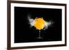 Glass with Orange Juice Explosions at the Black Background-Pikoso kz-Framed Photographic Print