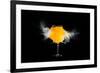 Glass with Orange Juice Explosions at the Black Background-Pikoso kz-Framed Photographic Print