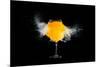 Glass with Orange Juice Explosions at the Black Background-Pikoso kz-Mounted Photographic Print