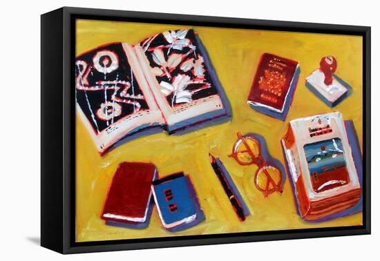 Glasses and Pencil-Sara Hayward-Framed Stretched Canvas