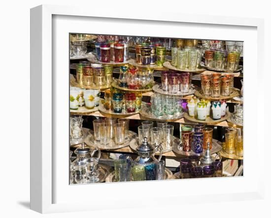 Glasses for Sale in the Souk, Medina, Marrakech (Marrakesh), Morocco, North Africa, Africa-Nico Tondini-Framed Photographic Print