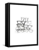 Glasses Jumble 3-Natasha Marie-Framed Stretched Canvas