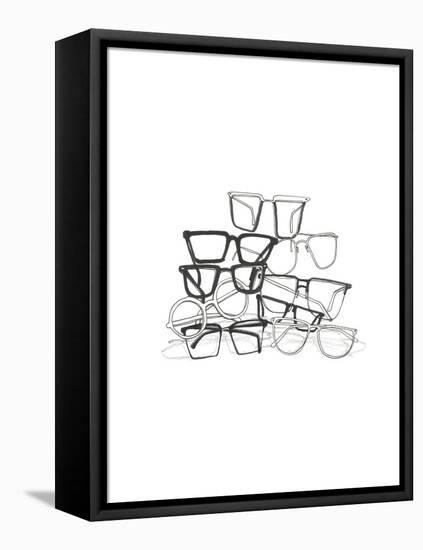 Glasses Jumble 3-Natasha Marie-Framed Stretched Canvas