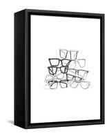 Glasses Jumble 3-Natasha Marie-Framed Stretched Canvas