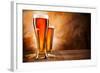 Glasses of Beer on Wooden Table-Jag_cz-Framed Photographic Print