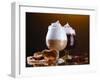 Glasses Of Coffee Cocktail On Brown Background-Yastremska-Framed Photographic Print